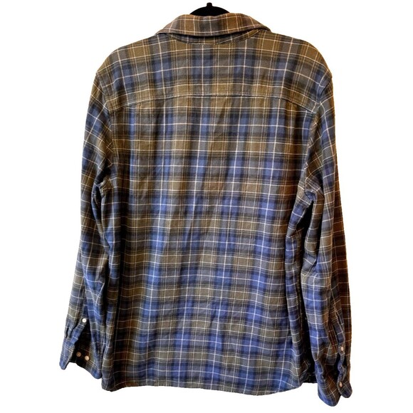 The North Face Mens Large Shirt Button Down Blue White Plaid Heavy Flannel - Picture 4 of 9